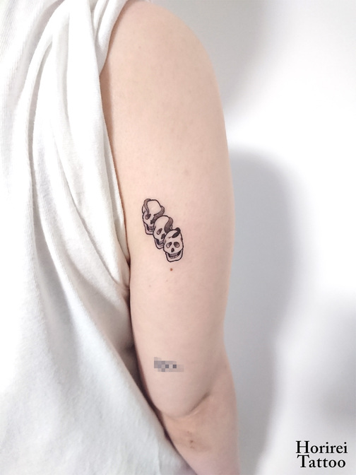 刺青作品　Tattoo 「スカルと蛇」